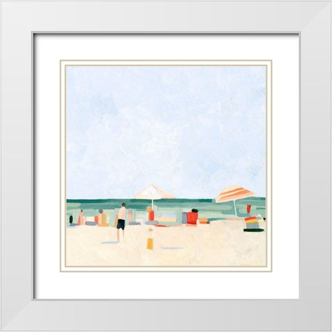 Family Vacation II White Modern Wood Framed Art Print with Double Matting by Scarvey, Emma