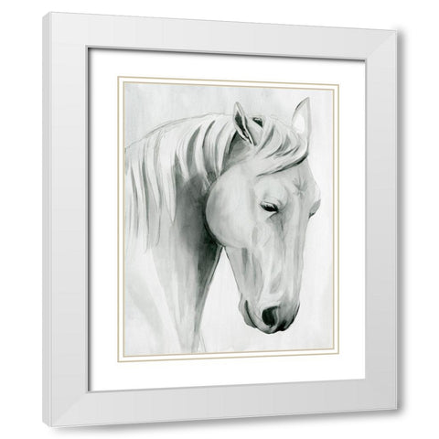 Horse Whisper II White Modern Wood Framed Art Print with Double Matting by Popp, Grace