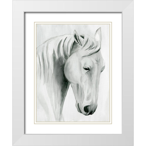 Horse Whisper II White Modern Wood Framed Art Print with Double Matting by Popp, Grace