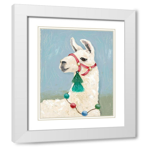 Painted Llama I White Modern Wood Framed Art Print with Double Matting by Reynolds, Jade