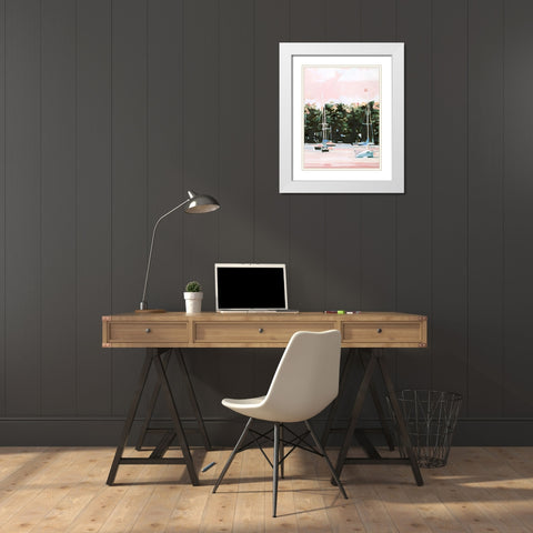 Lake Afternoon I White Modern Wood Framed Art Print with Double Matting by Scarvey, Emma