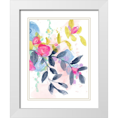 Floral Blotter I White Modern Wood Framed Art Print with Double Matting by Vess, June Erica
