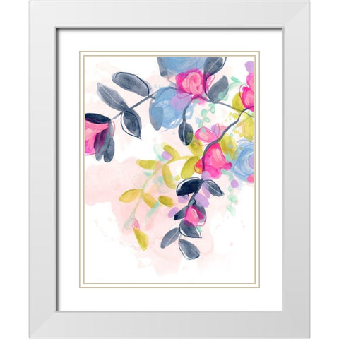 Floral Blotter II White Modern Wood Framed Art Print with Double Matting by Vess, June Erica
