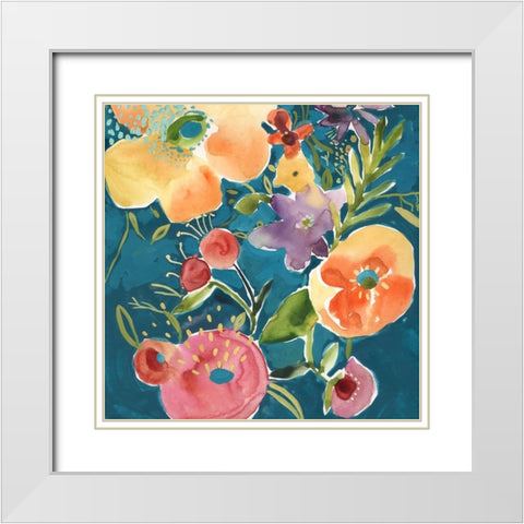 Abundant Florals I White Modern Wood Framed Art Print with Double Matting by Zarris, Chariklia