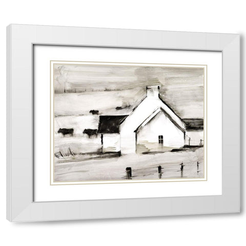 English Farmhouse I White Modern Wood Framed Art Print with Double Matting by Harper, Ethan