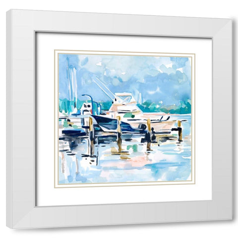 Watercolor Marina II White Modern Wood Framed Art Print with Double Matting by Scarvey, Emma