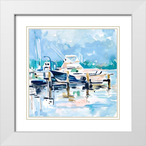 Watercolor Marina II White Modern Wood Framed Art Print with Double Matting by Scarvey, Emma