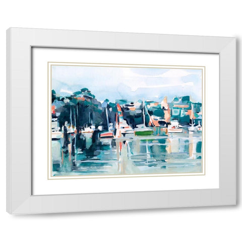Watercolor Bay II White Modern Wood Framed Art Print with Double Matting by Scarvey, Emma