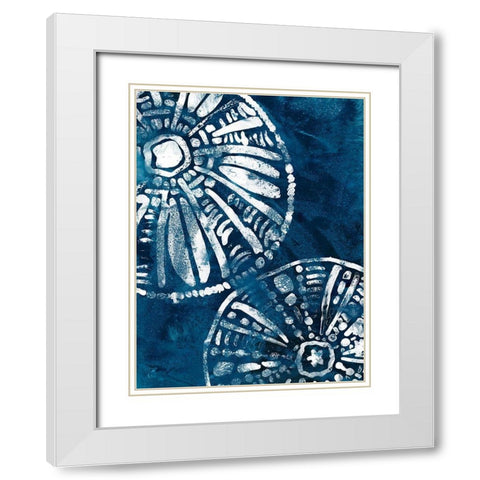 Sea Batik III White Modern Wood Framed Art Print with Double Matting by Vess, June Erica