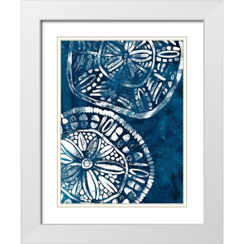 Sea Batik IV White Modern Wood Framed Art Print with Double Matting by Vess, June Erica