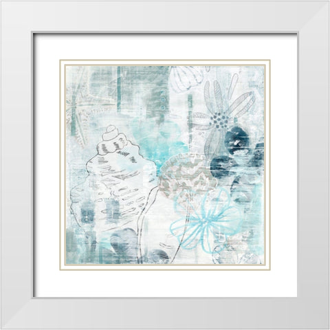 Ocean Abstraction II White Modern Wood Framed Art Print with Double Matting by Vess, June Erica
