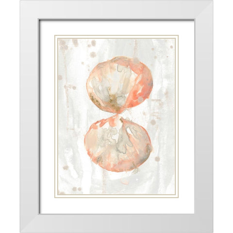 Muted Molusk I White Modern Wood Framed Art Print with Double Matting by Vess, June Erica