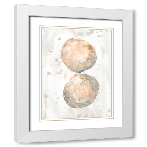 Muted Molusk II White Modern Wood Framed Art Print with Double Matting by Vess, June Erica