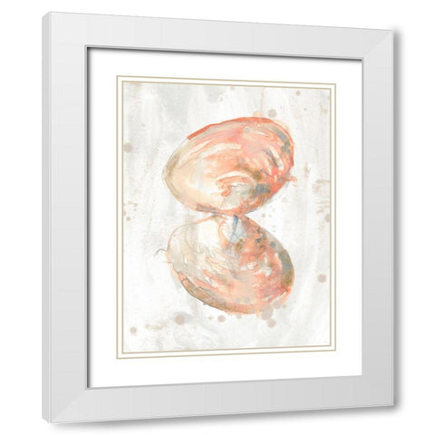 Muted Molusk III White Modern Wood Framed Art Print with Double Matting by Vess, June Erica