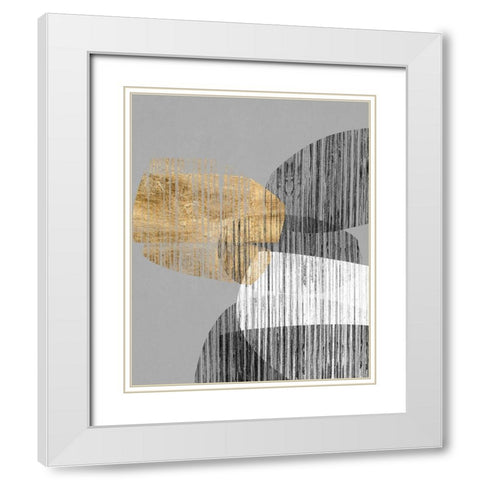 Adjacent Shapes I White Modern Wood Framed Art Print with Double Matting by Goldberger, Jennifer