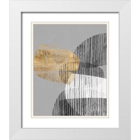Adjacent Shapes I White Modern Wood Framed Art Print with Double Matting by Goldberger, Jennifer