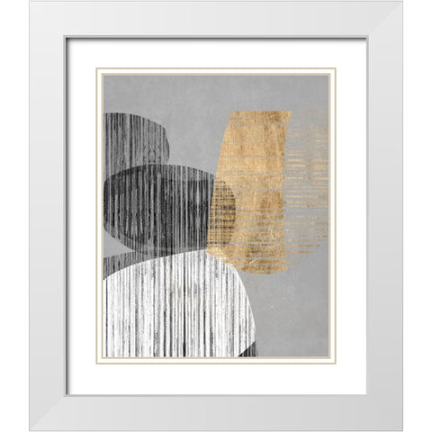 Adjacent Shapes II White Modern Wood Framed Art Print with Double Matting by Goldberger, Jennifer