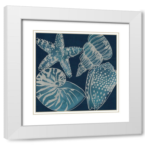 Marine Shells I White Modern Wood Framed Art Print with Double Matting by Zarris, Chariklia