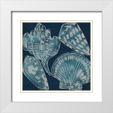 Marine Shells II White Modern Wood Framed Art Print with Double Matting by Zarris, Chariklia