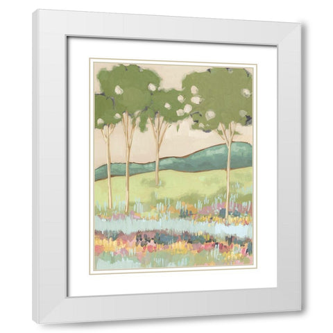 Shades of Trees I White Modern Wood Framed Art Print with Double Matting by Wang, Melissa