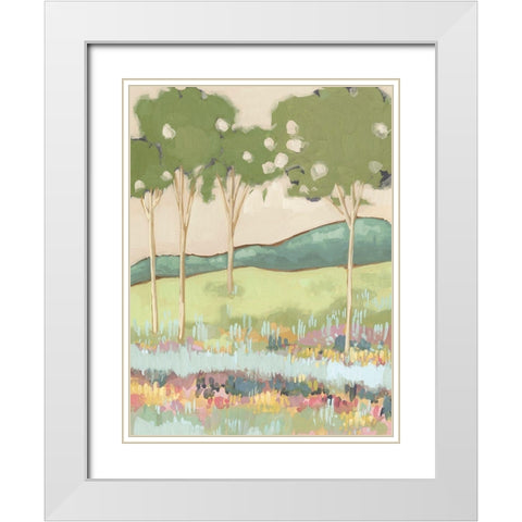 Shades of Trees I White Modern Wood Framed Art Print with Double Matting by Wang, Melissa