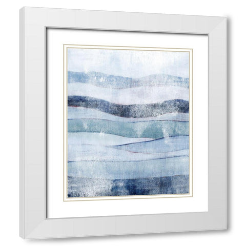 White Out in Blue I White Modern Wood Framed Art Print with Double Matting by Popp, Grace