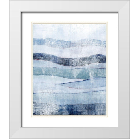 White Out in Blue I White Modern Wood Framed Art Print with Double Matting by Popp, Grace