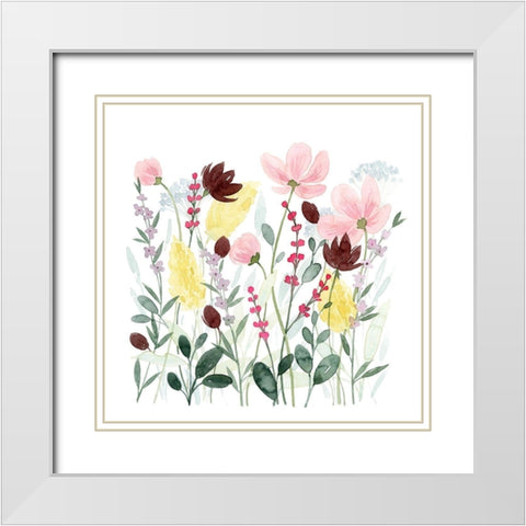 May Posy I White Modern Wood Framed Art Print with Double Matting by Popp, Grace