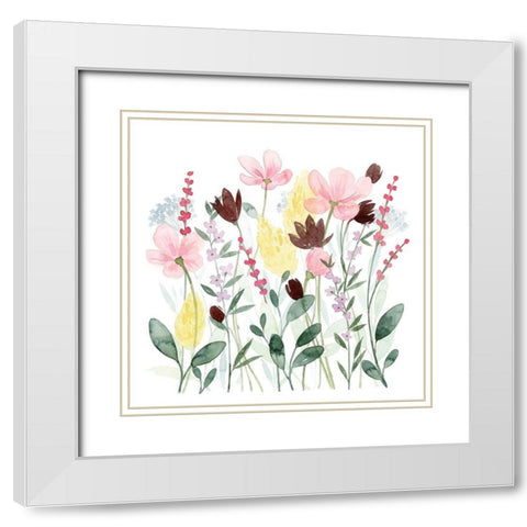 May Posy II White Modern Wood Framed Art Print with Double Matting by Popp, Grace