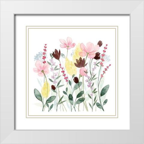 May Posy II White Modern Wood Framed Art Print with Double Matting by Popp, Grace