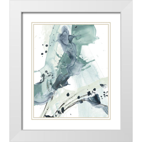 Deep Splash I White Modern Wood Framed Art Print with Double Matting by Vess, June Erica