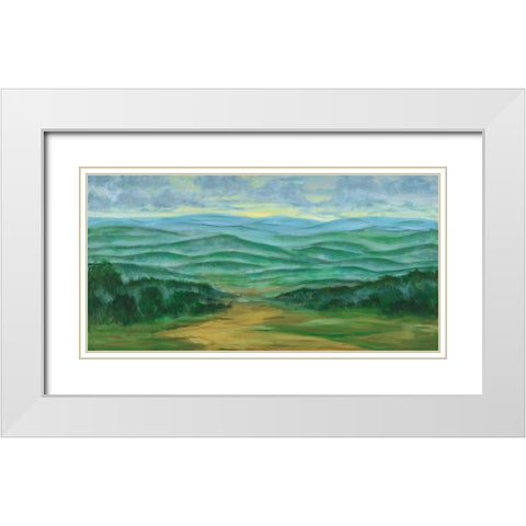 Misty Mountain View I White Modern Wood Framed Art Print with Double Matting by Joy, Julie