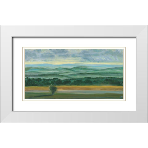 Misty Mountain View II White Modern Wood Framed Art Print with Double Matting by Joy, Julie