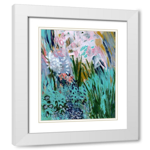 Opulent Floral Strokes I White Modern Wood Framed Art Print with Double Matting by Daavettila, Tara