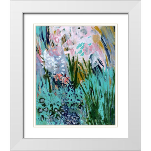 Opulent Floral Strokes I White Modern Wood Framed Art Print with Double Matting by Daavettila, Tara