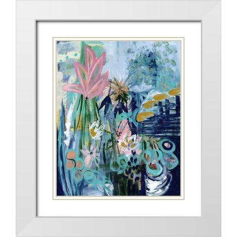 Opulent Floral Strokes II White Modern Wood Framed Art Print with Double Matting by Daavettila, Tara