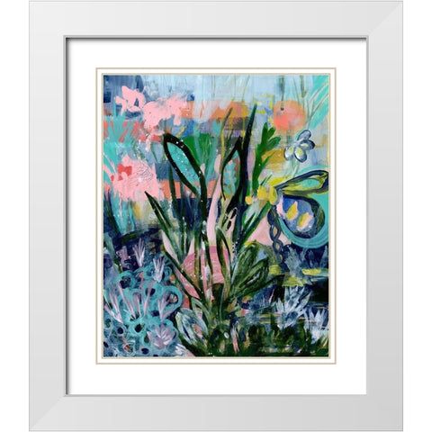 Opulent Floral Strokes IV White Modern Wood Framed Art Print with Double Matting by Daavettila, Tara
