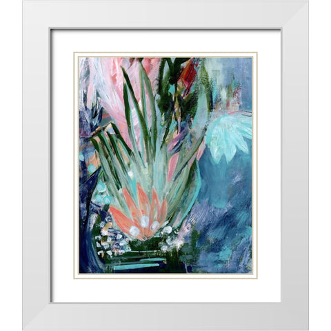 Opulent Floral Strokes VI White Modern Wood Framed Art Print with Double Matting by Daavettila, Tara