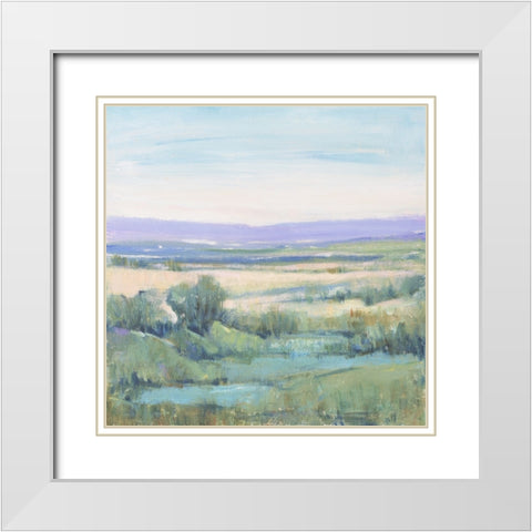 Lavender Horizon II White Modern Wood Framed Art Print with Double Matting by OToole, Tim