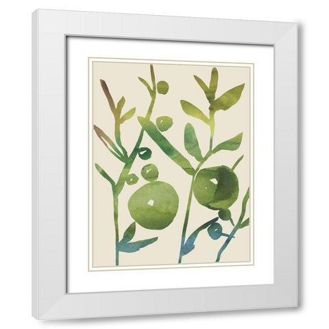 Spring Sprig I White Modern Wood Framed Art Print with Double Matting by Zarris, Chariklia