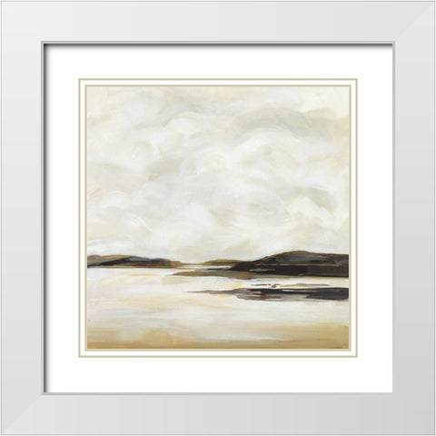 Cloudy Coast II White Modern Wood Framed Art Print with Double Matting by Borges, Victoria