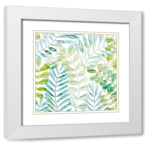 Dancing Palms I White Modern Wood Framed Art Print with Double Matting by Popp, Grace