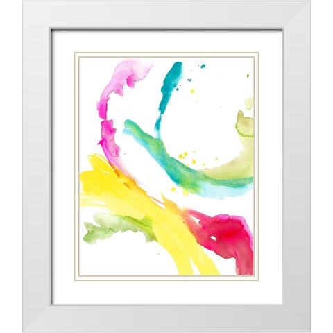 Saturated Splash II White Modern Wood Framed Art Print with Double Matting by Borges, Victoria