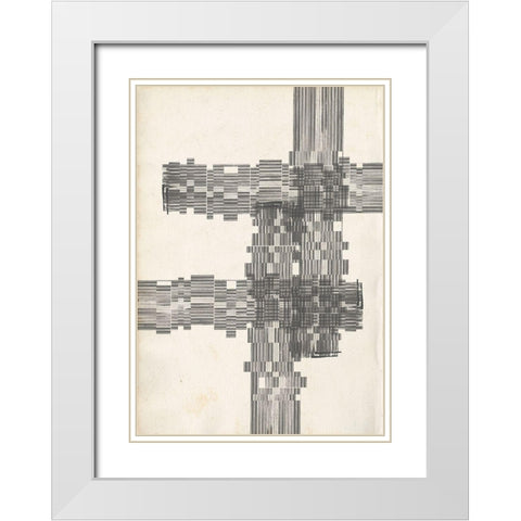 Custom Stagger Start II White Modern Wood Framed Art Print with Double Matting by Goldberger, Jennifer