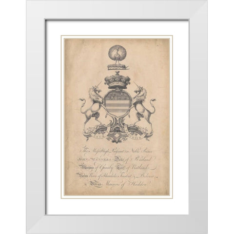 Peerage of England III White Modern Wood Framed Art Print with Double Matting by Vision Studio