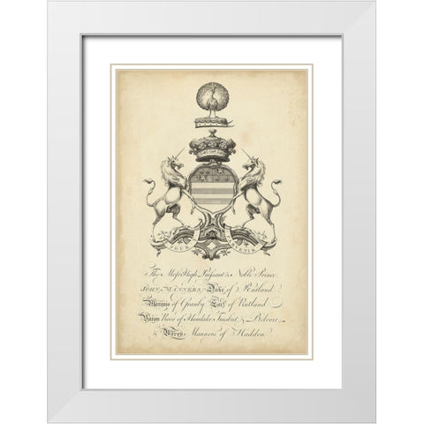 Peerage of England III White Modern Wood Framed Art Print with Double Matting by Vision Studio