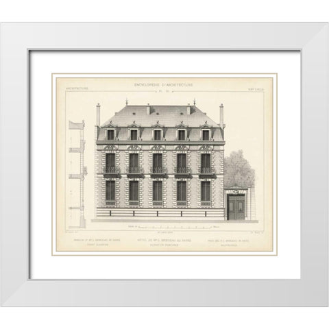French Facade II White Modern Wood Framed Art Print with Double Matting by Vision Studio