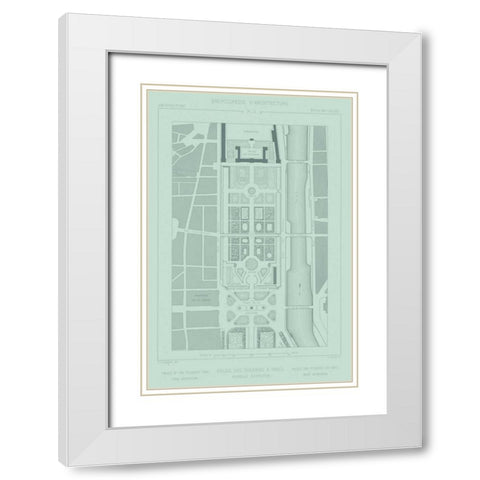 Mint and Slate Garden Plan II White Modern Wood Framed Art Print with Double Matting by Vision Studio