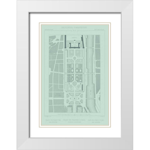 Mint and Slate Garden Plan II White Modern Wood Framed Art Print with Double Matting by Vision Studio