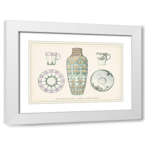 Sevres Porcelain Collection II White Modern Wood Framed Art Print with Double Matting by Vision Studio